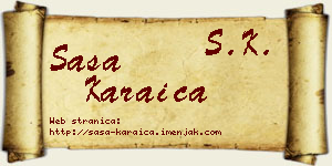 Saša Karaica vizit kartica